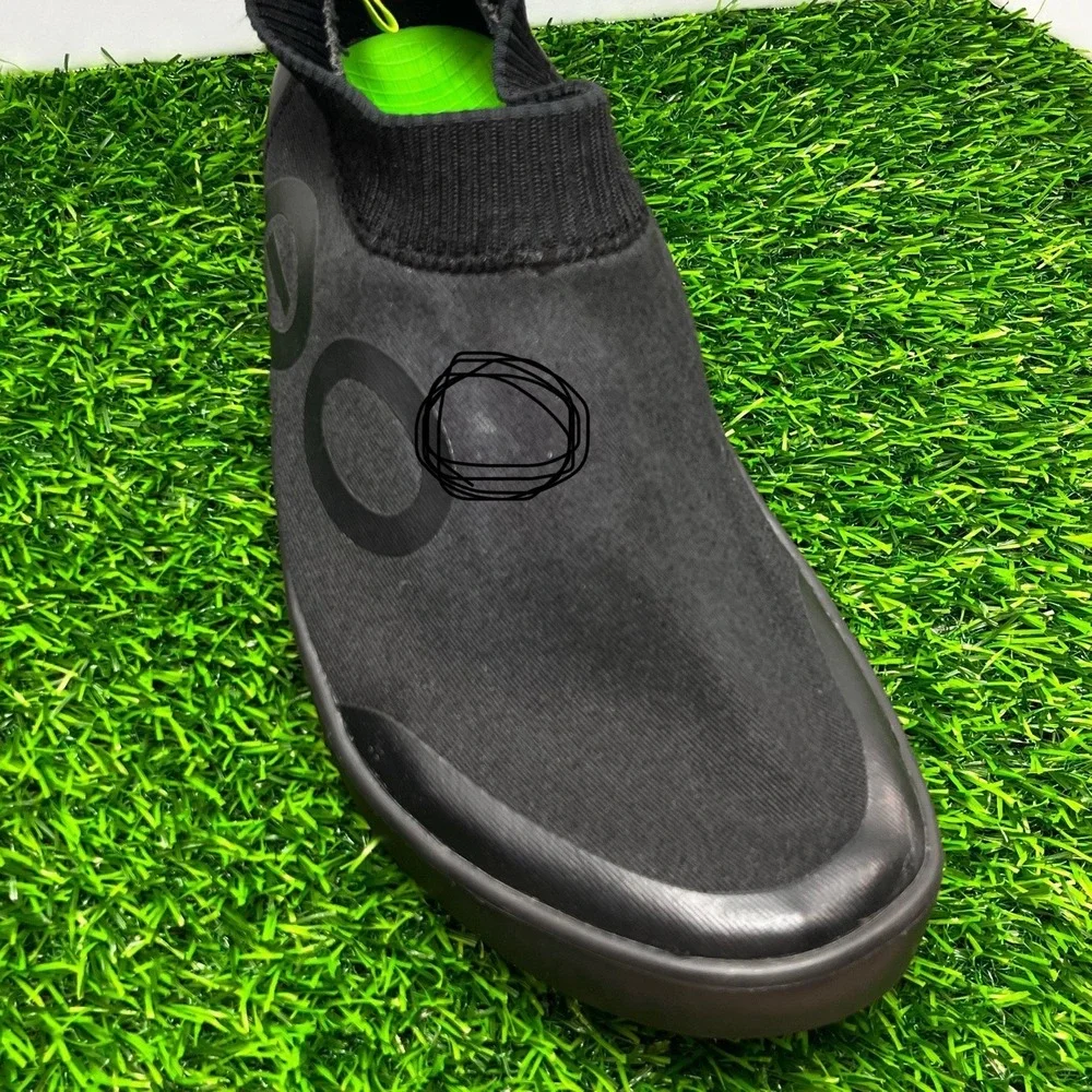 Oofos Oomg Eezee Low Sneaker Casual Recovery Black Comfort Slip On Sz 10.5 *Read